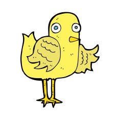 cartoon bird waving wing N15