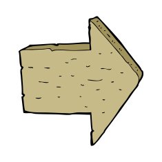 cartoon wooden arrow sign N11