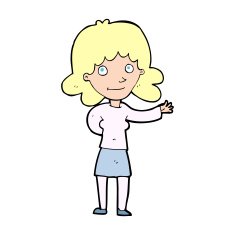 cartoon friendly woman N98