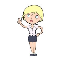 cartoon pretty woman with idea N97