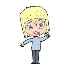 cartoon woman with idea N370