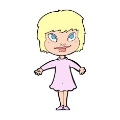 cartoon girl shrugging shoulders N41