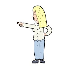 cartoon woman pointing N304