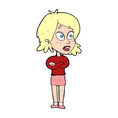 cartoon surprised woman N332