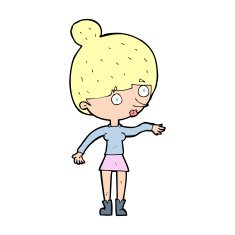 cartoon surprised woman N333