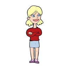 cartoon smug woman N26