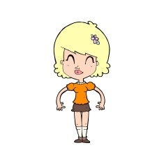 cartoon happy pretty woman N15