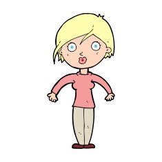cartoon surprised woman N334