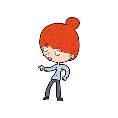 cartoon woman pointing N306
