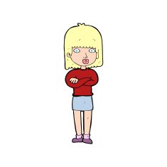 cartoon impatient woman N14
