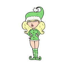 cartoon santa's helper woman N14