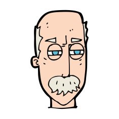 cartoon annoyed old man N92