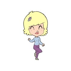 cartoon pretty woman dancing N27