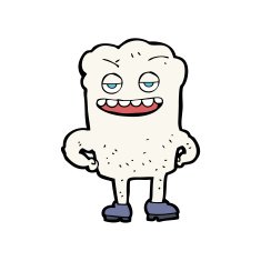 cartoon tooth looking smug N20