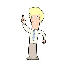 cartoon friendly man with idea N15
