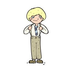 cartoon man wearing braces N15