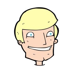 cartoon grinning man N131