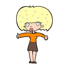 cartoon woman giving thumbs up symbol N96