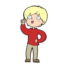 cartoon boy with idea N119