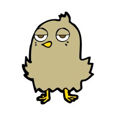 cartoon bored bird N15
