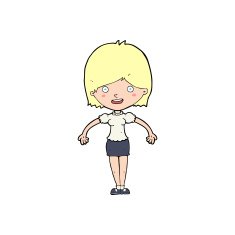 cartoon happy woman N373