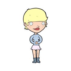 cartoon friendly woman N99