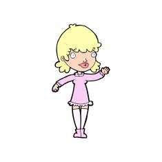 Cartoon Woman Waving N476