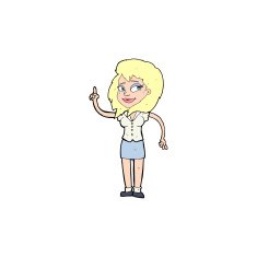 cartoon pretty woman with idea N98