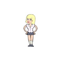 cartoon woman with hands on hips N322