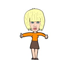 cartoon annoyed woman N277