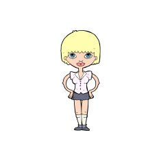 cartoon woman with hands on hips N323