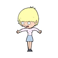 cartoon woman panicking N14