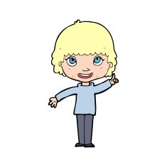 cartoon woman with idea N371