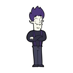 cartoon happy vampire man N42