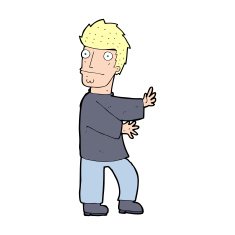 cartoon nervous man N224
