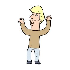 cartoon nervous man N226