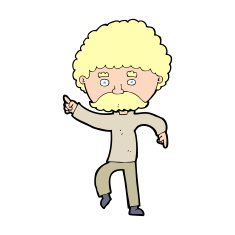 cartoon seventies style man disco dancing N14