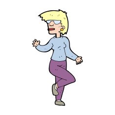 Cartoon Woman Waving N477