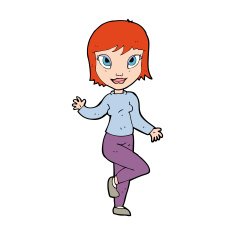 cartoon pretty woman waving N126