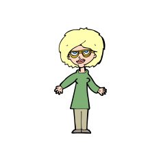 Cartoon Woman Wearing Glasses N30