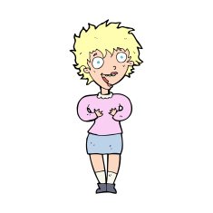 cartoon excited woman N198