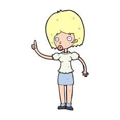 cartoon woman with idea N373
