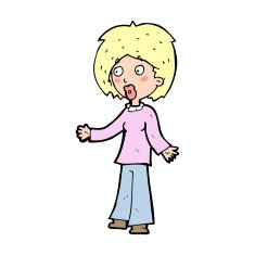 cartoon surprised woman N336