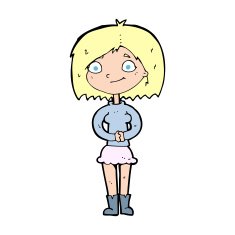 cartoon happy woman N374