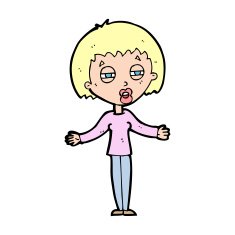 cartoon suspicious woman N29