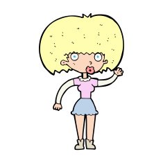 Cartoon Woman Waving N478