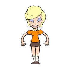 cartoon pretty woman N404