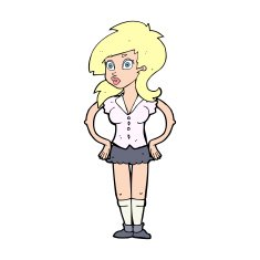 cartoon pretty woman N405