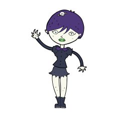 cartoon vampire girl waving N15