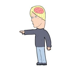 cartoon clever man pointing N15